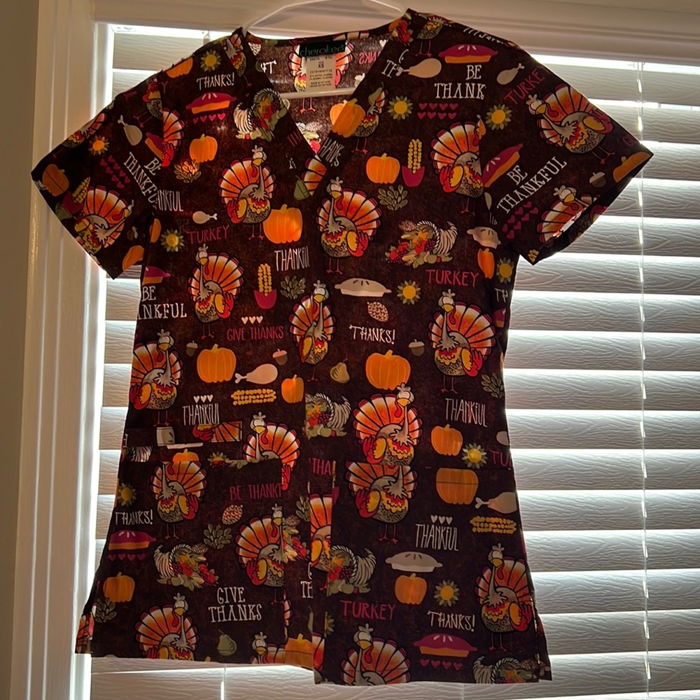 Thanksgiving Scrub Top